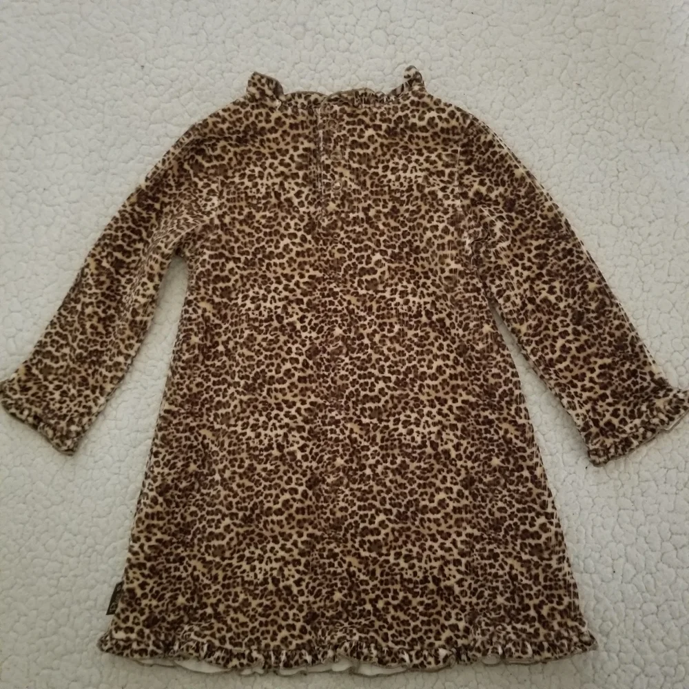 Y2K Baby Leopard Velour Dress 12M Cheetah Print Children’s Place